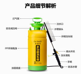 车旅伴 HQ QX029 手动高压洗车器 一机多能的便携洗车与园艺解决方案